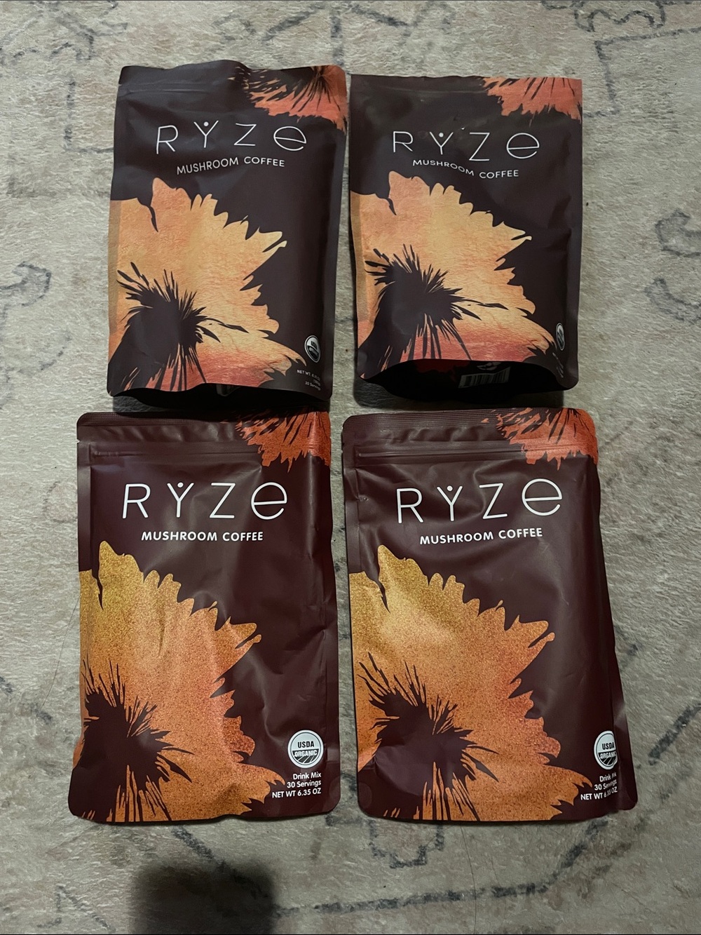 Ryze Mushroom Coffee - Dark Brown & Orange Blend